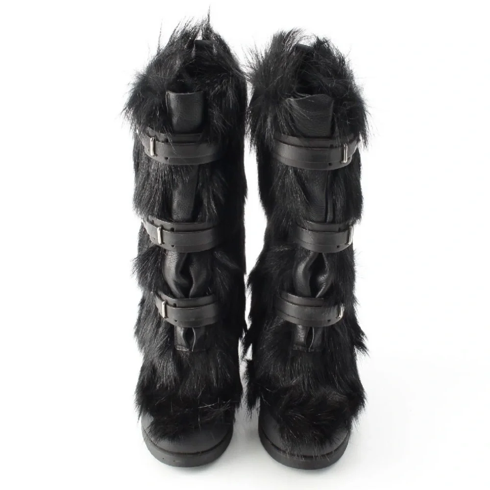 Celine Phoebe Philo era black wedge heel boots 36 - Picture 2 of 11